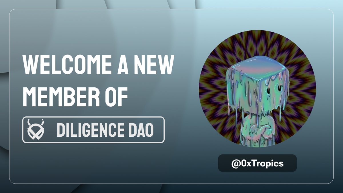 diligencelist's tweet photo. Big shoutout to @0xTropics for joining the Diligence Brains. Welcome aboard! https://t.co/uRFzlKKbZz