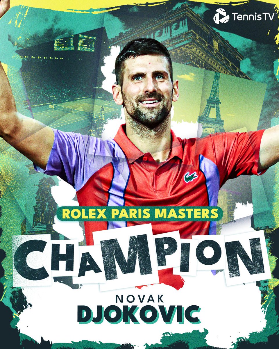 40 LOVE! 😍 @DjokerNole claims a record-extending 40th Masters 1000 title after defeating Dimitrov in Paris 🇫🇷 #RolexParisMasters