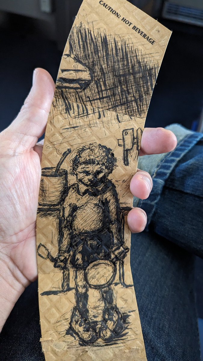 Been flying a lot recently. More flying means more coffee to go. More coffee to go means more cup wraps. More cup wraps means more scribbles.