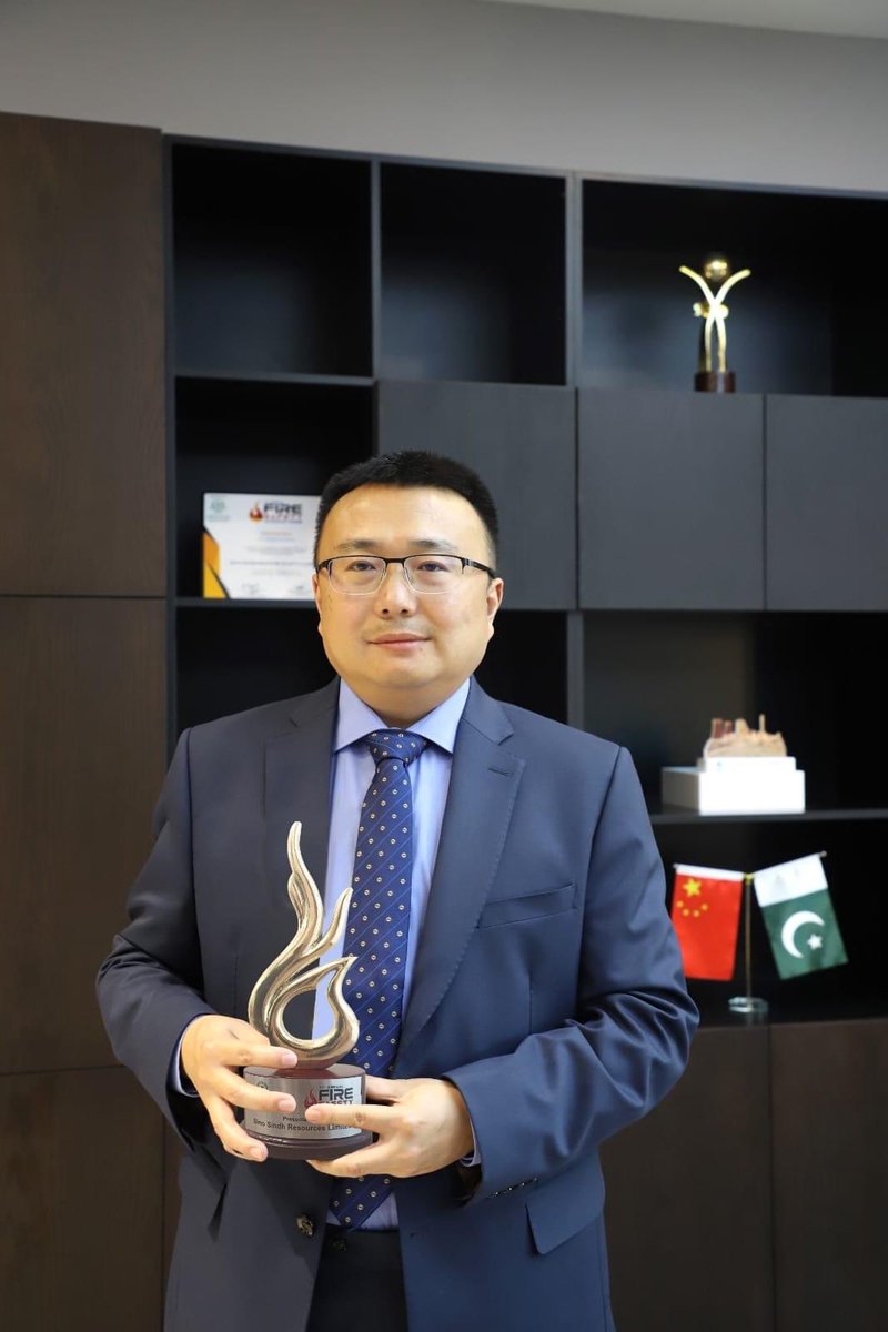 TharCoalBLock1's tweet photo. Thar Coal Block-1 Power Generation Company (PVT.) Limited and Sino Sindh Resources Private Limited,received the 13th Fire Safety Award 2023 for the third consecutive year for their commitment towards workers' safety. #TCB1 #CPEC https://t.co/93U512R618
