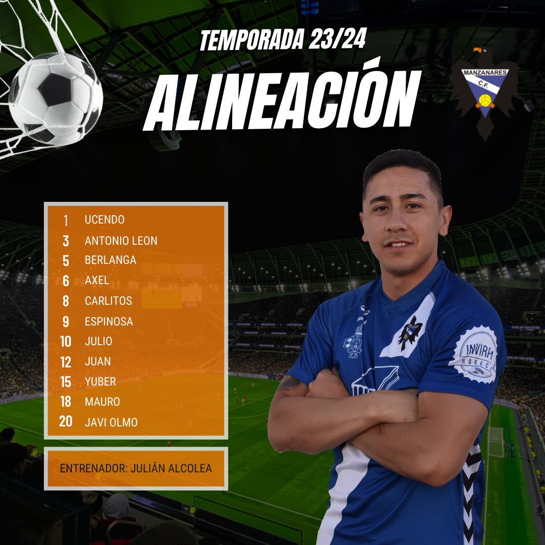 Manzanares_CF_'s tweet photo. XI | Titulares 🆚 @Miguelturreno1 
¡Vamos equipo! ¡A por una nueva victoria! 💙💪🏼 https://t.co/fg7SR6HiUu