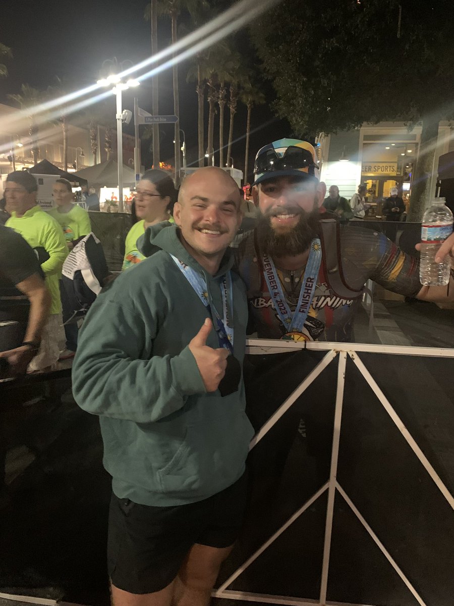 mikeddonatelli's tweet photo. One of the highlights from yesterday

Watching my best bud @SamBurnsMBGFG cross the finish line and become an Ironman

Been a wild 8 months leading up to this moment 

So freaking proud of this dude https://t.co/4RMYy8Dcrv