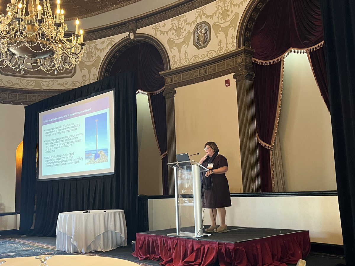 Keynote speaker  @Elizabethcohn  Ph.D. RN , addressing #ISONG23 on Accelerating Health Equity Focused Genetic and Genomic Research through the 'All of Us Research Program Data Workbench' #healthyequity #socialdeterminantsofhealth #AllOfUs #healthdisparity