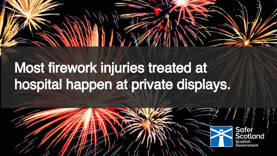 Most firework injuries treated at hospital happen at informal private displays and over half of those requiring treatment are children. Stay safe this #BonfireNight, follow the Firework Code. Find an organised display and other #FireworkSafety tips at bit.ly/sfrs23