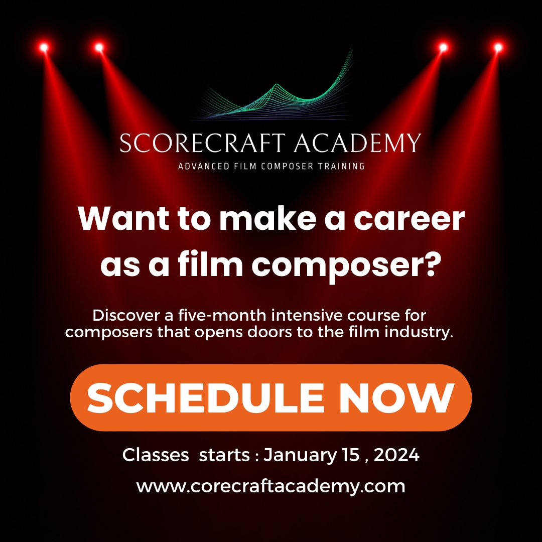 scoringseminar's tweet image. 🎬🎶 Dreaming of a career as a film composer? 

Explore our five-month intensive course, your gateway to the film industry! Classes start on January 15, 2024. 

Seize the opportunity and schedule your spot now! 🌟🎥 

#FilmComposerCareer #IntensiveCourse #ScheduleNow