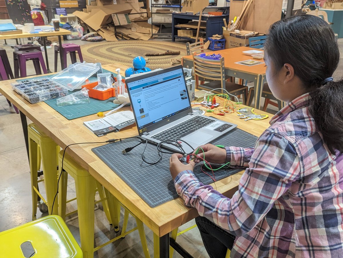 One  of my favorite activities for exploration. We took apart toys to see  how they worked and also learned about programming the <a href="/microbit_edu/">Micro:bit Educational Foundation</a> at Fulton's Workshop. We then see what new things we could make with the toys. This is a new learning station being added to workshop.
