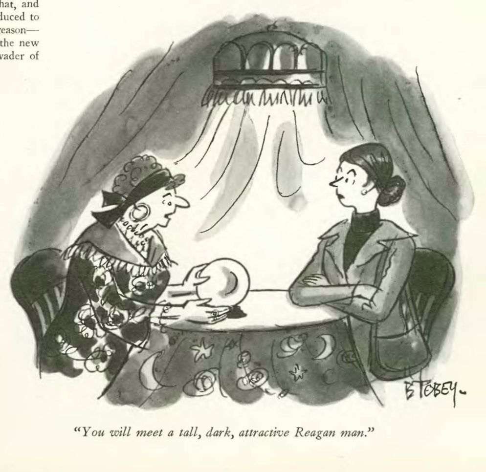 'You will meet a tall, dark, attractive Reagan man.'
Barney Tobey
The New Yorker, December 22, 1975 
Tall, Dark...and Handsome? attemptedbloggery.blogspot.com/2020/05/tall-d… #BarneyTobey #TheNewYorker