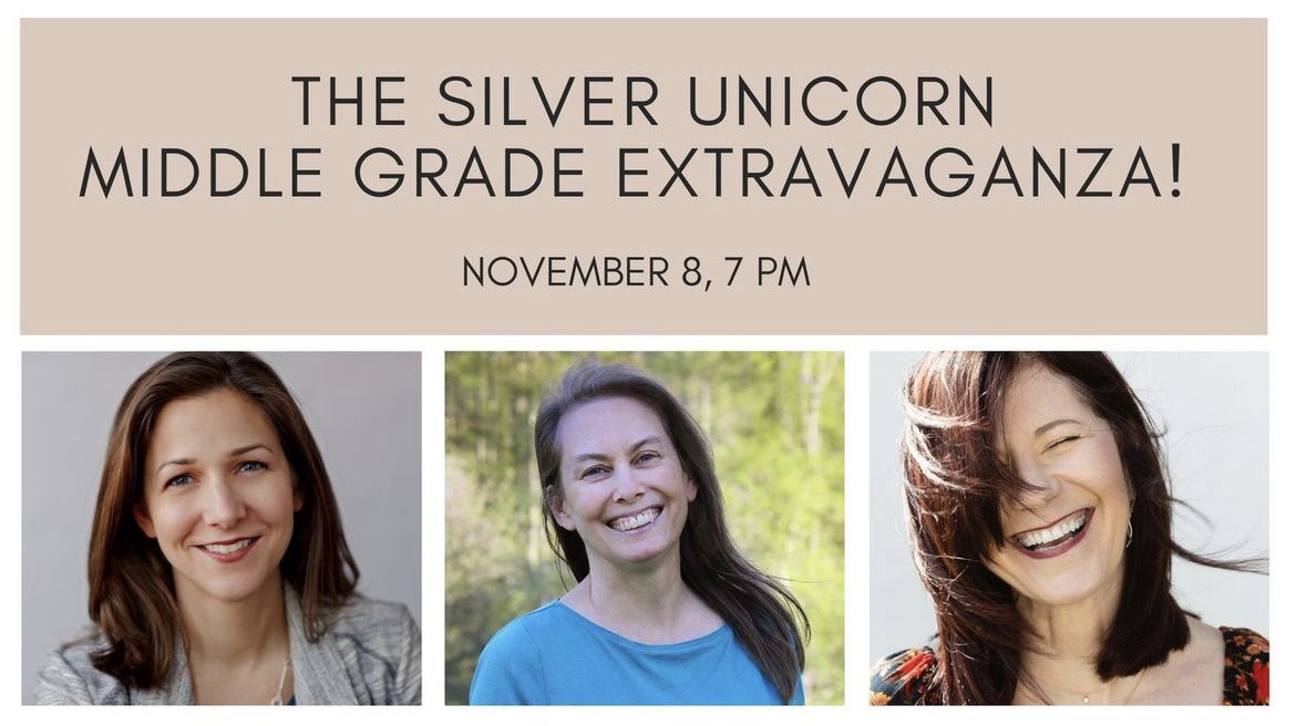 THIS WEDNESDAY, 11/8, I’ll be at @SilUnicornActon at 7 PM with middle-grade authors Gail Donovan and Elly Swartz. Come by for candy, crafts, and conversation.