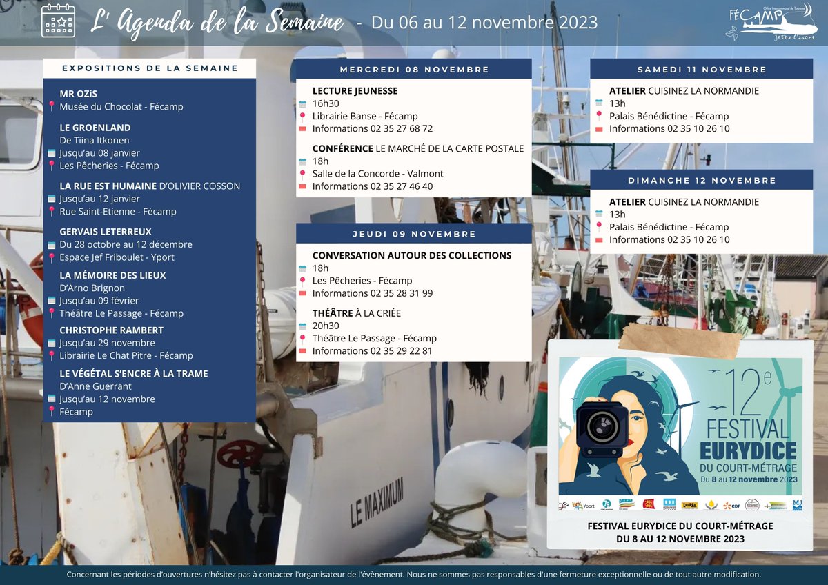 📆 𝗔𝗚𝗘𝗡𝗗𝗔 𝗗𝗘 𝗟𝗔 𝗦𝗘𝗠𝗔𝗜𝗡𝗘 📆
Retrouvez chaque dimanche toutes les animations de notre destination 🤗
Pour plus d’informations 👉 buff.ly/41jCEJl