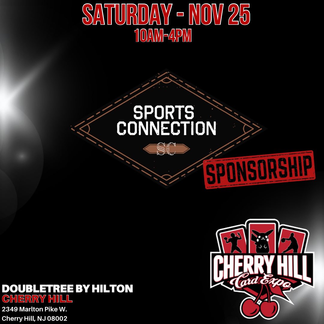 cherryhillexpo's tweet photo. We are blessed to continue to work with the team at Sports Connection
From sports cards to apparel, sneakers, & so much more, the Sports Connection locations in both Chalfont & Doylestown are must-stops anytime you’re in the area 💯
#SportsConnection x #CherryHillCardExpo 🤝 https://t.co/Z9NqoMftu3