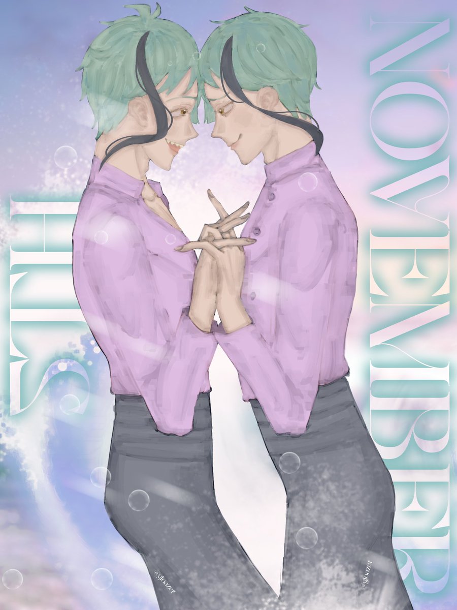 enilosag_'s tweet photo. Happy Birthday, Jade and Floyd! <3 

#TwistedWonderland #TWST #twstファンアート #ジェイド #フロイド #jadeleech #floydleech #leechtwins #tweels #octavinelle https://t.co/gYe7StxVpp