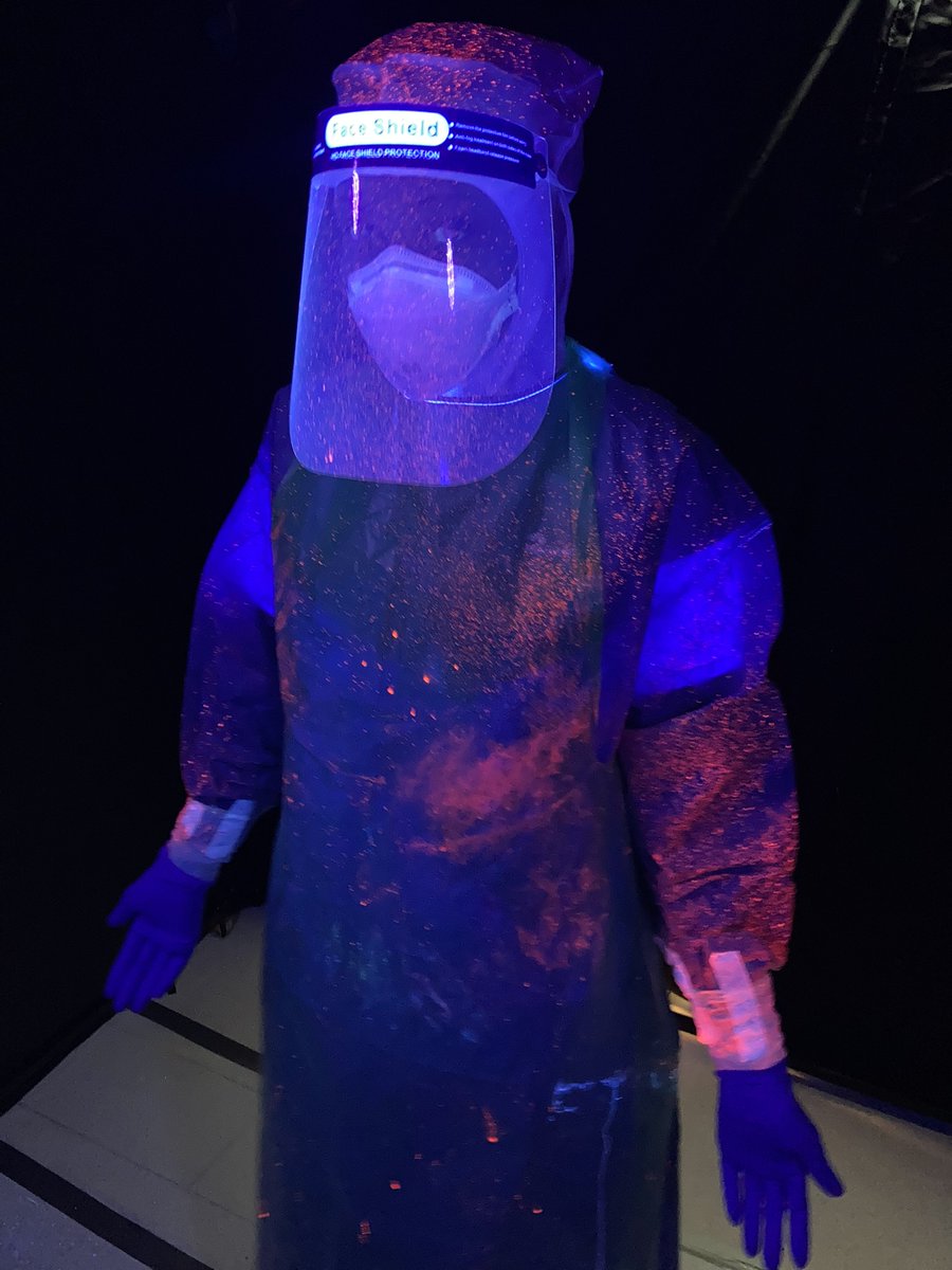 Why use UV markers to simulate pathogen transmission in HCID Sim?
1. Visualisation allows teaching of contamination reduction behaviour
2. Builds confidence in PPE
3. Improves adherence in the clinic

Look for our talk at #ASPiH23 <a href="/ASPiHUK/">ASPiH</a>   Tech 01, Tues 7/11:  1300-1430