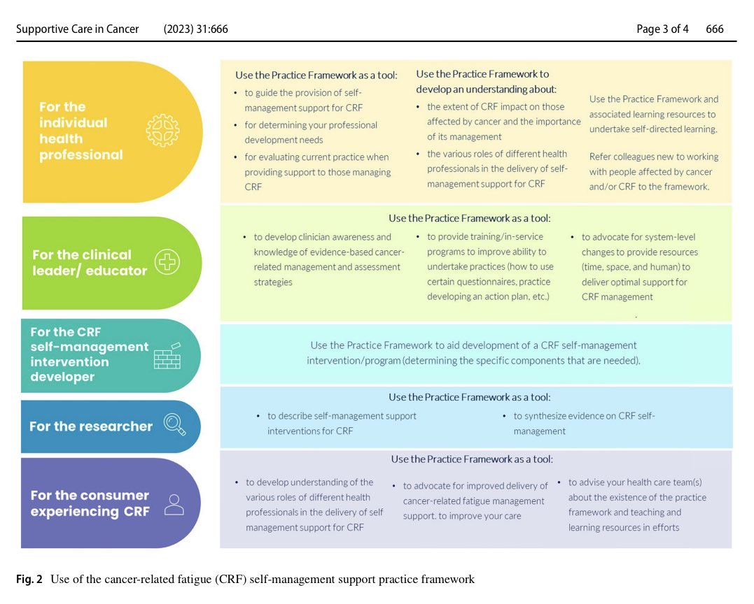 Cancer-related #fatigue self-management: a MASCC-endorsed practice framework for healthcare professionals to optimally support #cancer survivors. link.springer.com/article/10.100… @CancerCareMASCC @MASCC_JSCC #PallOnc #GeriOnc #SuppOnc