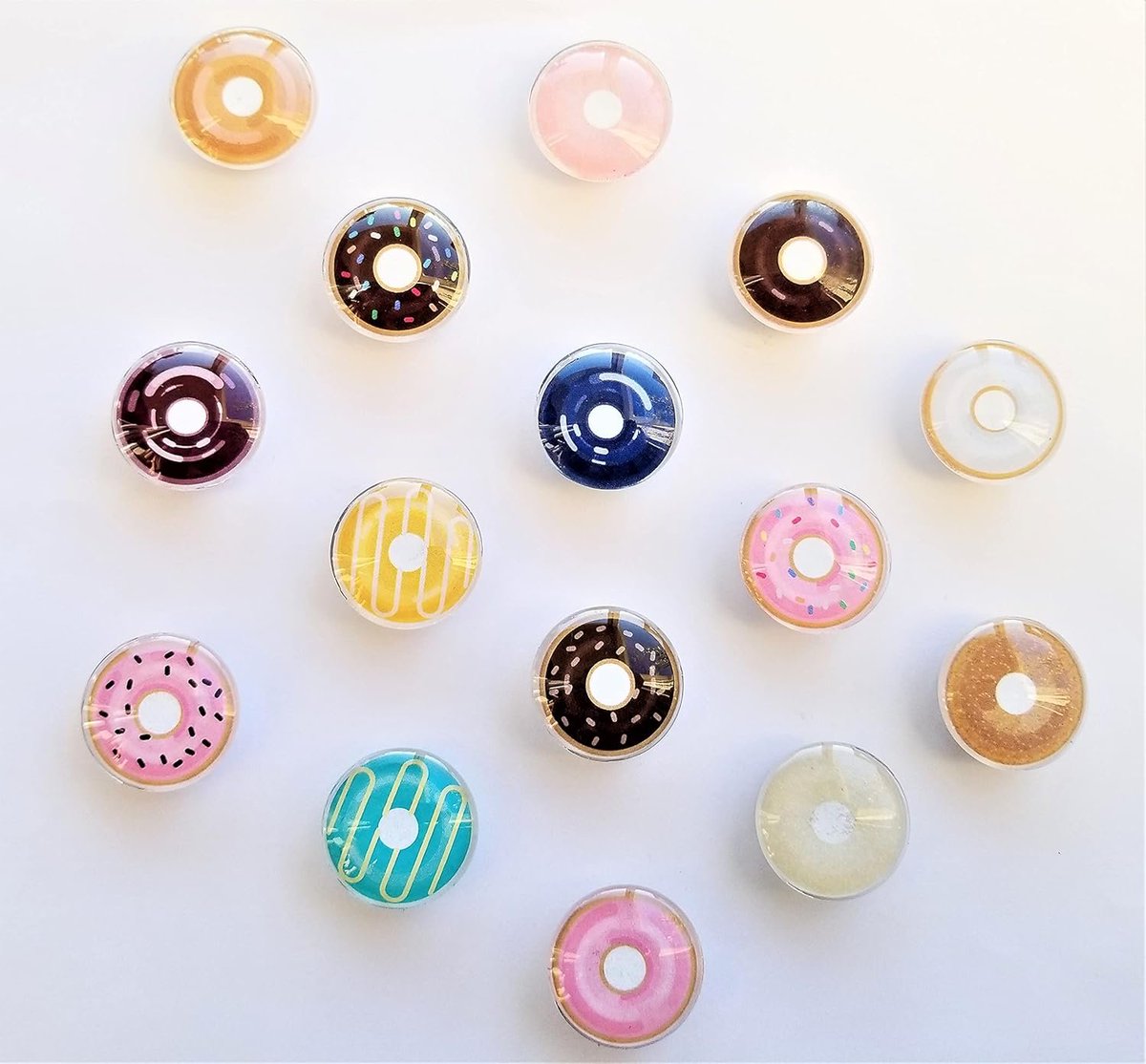 15 Donuts 1' Glass Fridge Magnets from ShahFamCrafts on Amazon Handmade.

amzn.to/3QJ31p8 via @amazon #ad #NationalDonutDay #magnets