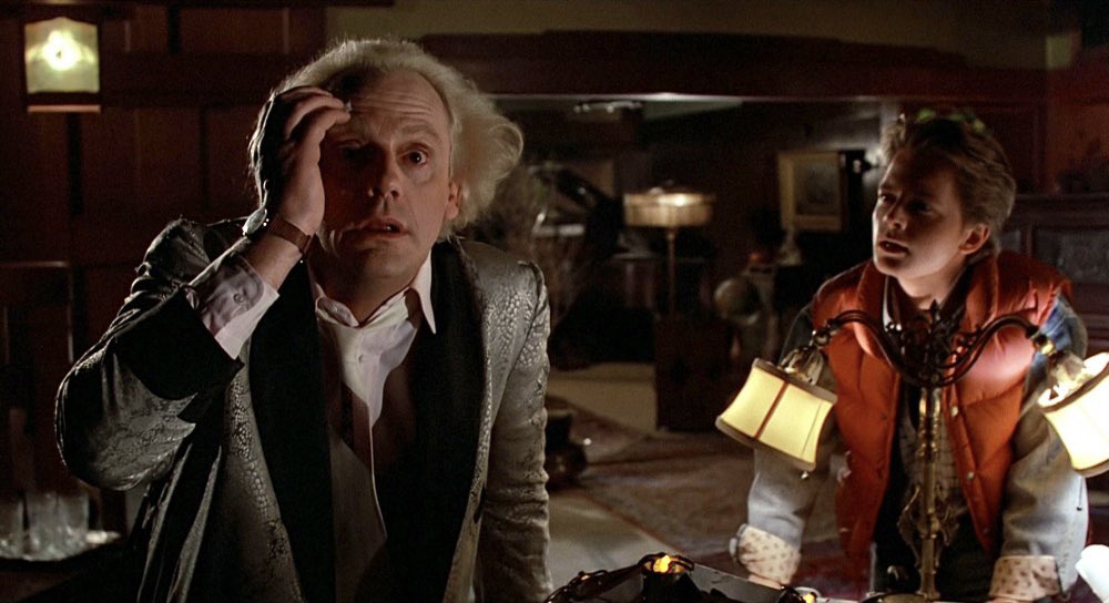 neorsd's tweet photo. never forget: on this date in 1955 Doc Brown was standing on his toilet, hanging a clock, when he slipped, fell, hit his head on the edge of a sink, and had a vision of the flux capacitor.

never forget: plumbing is at the center of the time travel universe.

never forget. https://t.co/rPtvirdBW1