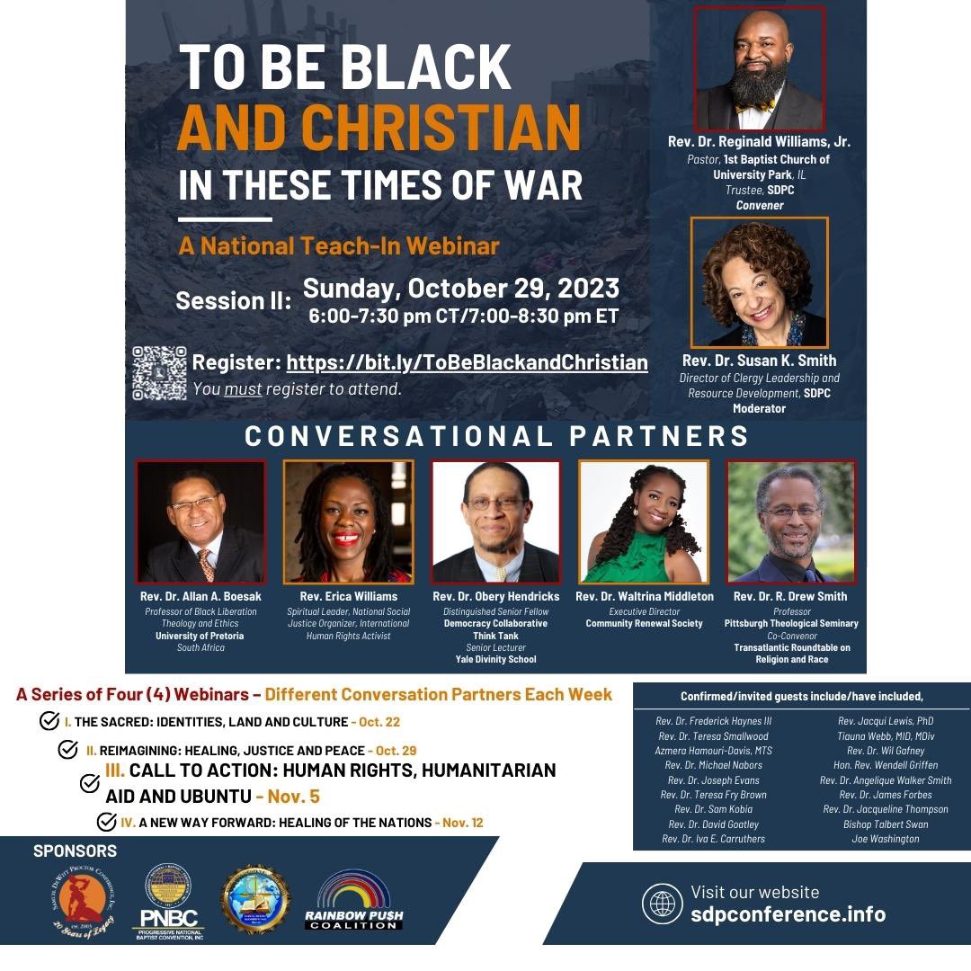 Join us this evening!! Session III of 'To Be Black and Christian: In These Times of War - Call To Action: Human Rights, Humanitarian Aid and Ubuntu.” 6pm CT/7pm ET *Register at bit.ly/ToBeBlackandCh…
