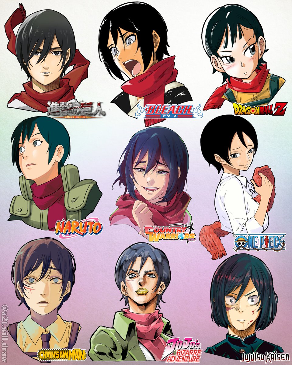 Mikasa Ackerman - 9 Anime Styles #AttackOnTitan