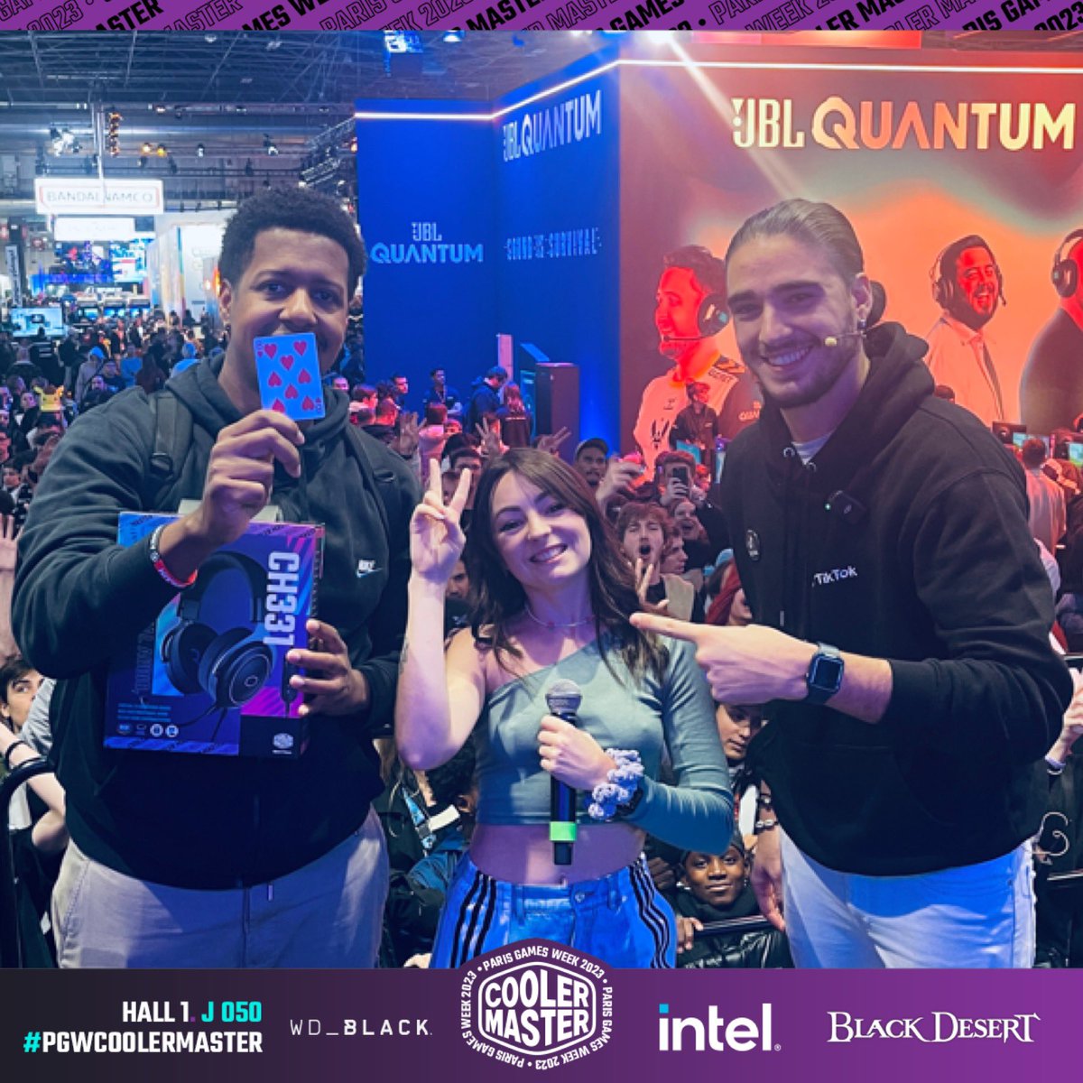 On n’aurait pas pu rêver mieux pour cette dernière goodies raffle ! 🤩

Merci pour l’énergie folle sur la scène #PGWCoolerMaster, @roxane_asmr &amp; Ruben ! 💜

#PGW #PGW2023
