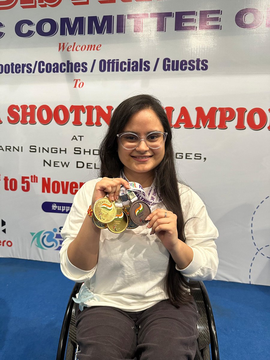 It’s been a good last couple of weeks of shooting action, and a good pre birthday celebration. Had a fantastic National Para Shooting Championships as I won 4 Gold Medals and 1 Bronze Medal. #Shooting #ShootingSport