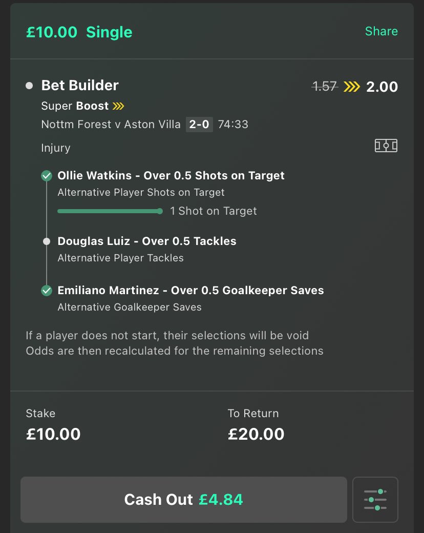 SUPER BOOST is a Winner but Bet365 have removed the tackle ❌

@Bet365 sort it out

LIKE/RETWEET get this noticed 👍🏻