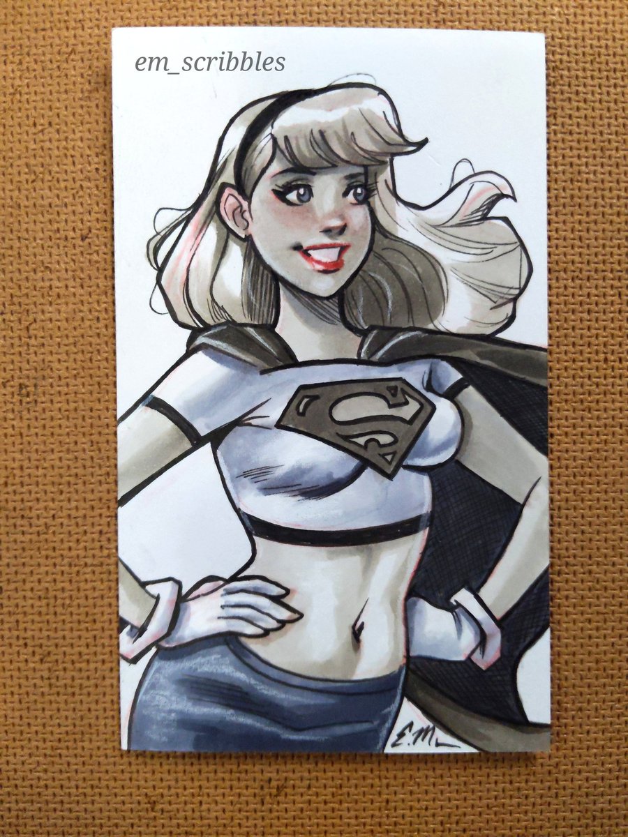 Supergirl doodle on an index card. 

I'm in Atlantic City for the final day of @j1con. 👍
