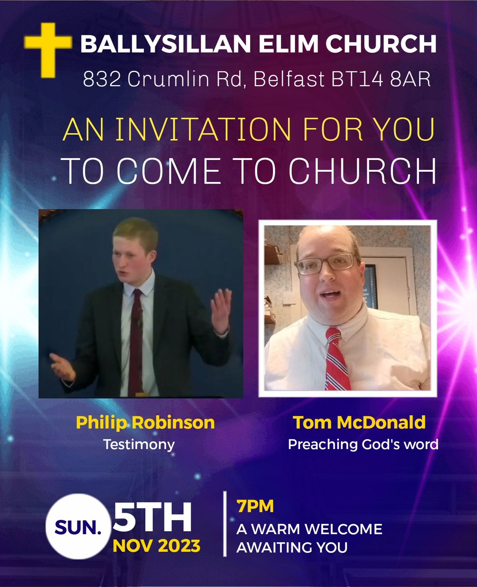 TommcEvangelist's tweet image. Wondering what to do or where to go to tonight? If you've no plans made, why not plan on joining with us at Ballysillan Elim Church @ 7pm 
We would just love to see you there 
#church #yourinvited