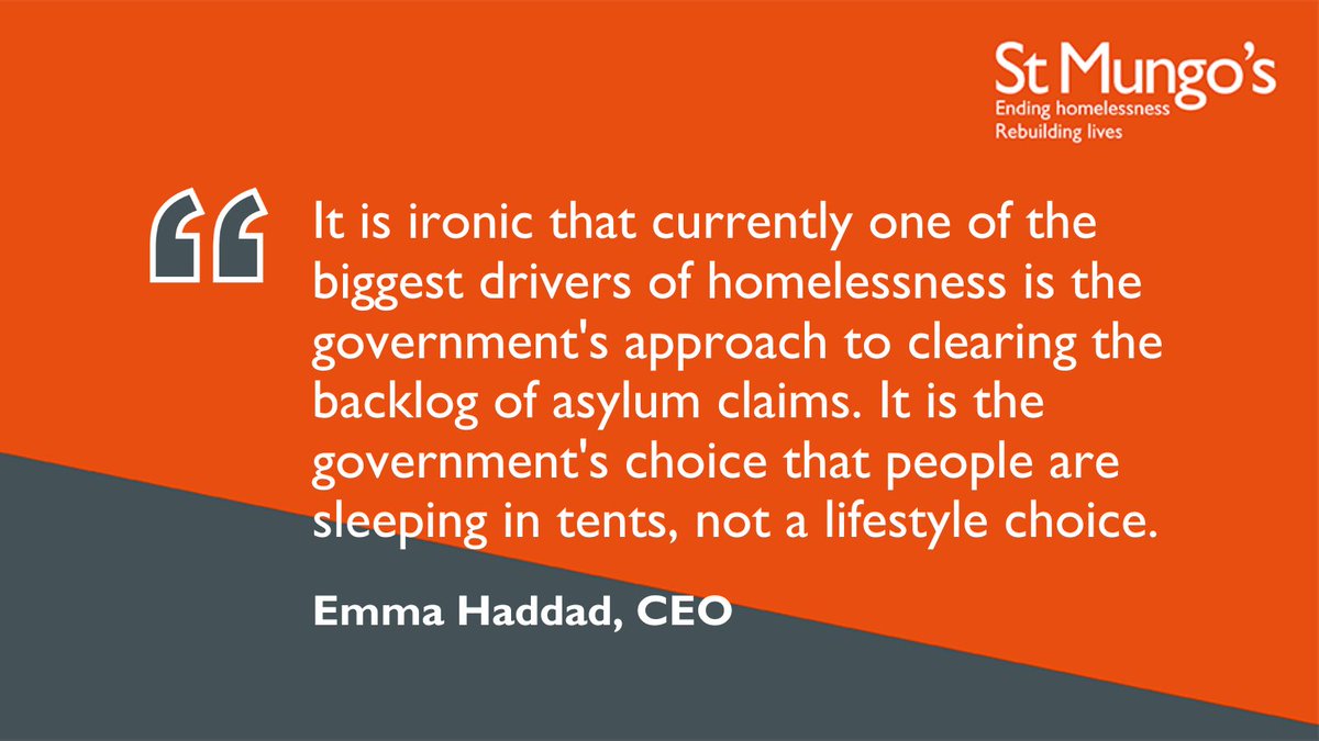 StMungos's tweet photo. The Government should be focusing on the chronic shortage of housing and statutory support services, rather than condemning vulnerable people and the organisations that prevent them from dying on the streets. https://t.co/RGW9HApi2k