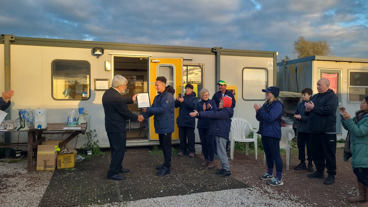 One of our juniors, Dominic Jones, has been awarded a life-saving certificate from the Royal Humane Society for performing CPR on a jogger near the club. They've made a recovery as a result <a href="/BritishRowing/">British Rowing</a> Safety Advisor presented the award