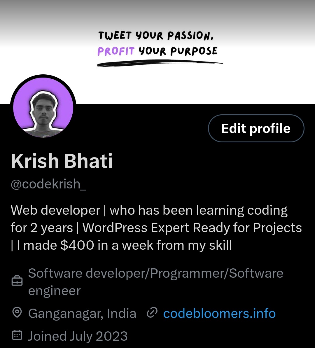 codekrish_'s tweet image. Today I updated my profile

How it&apos;s looking?