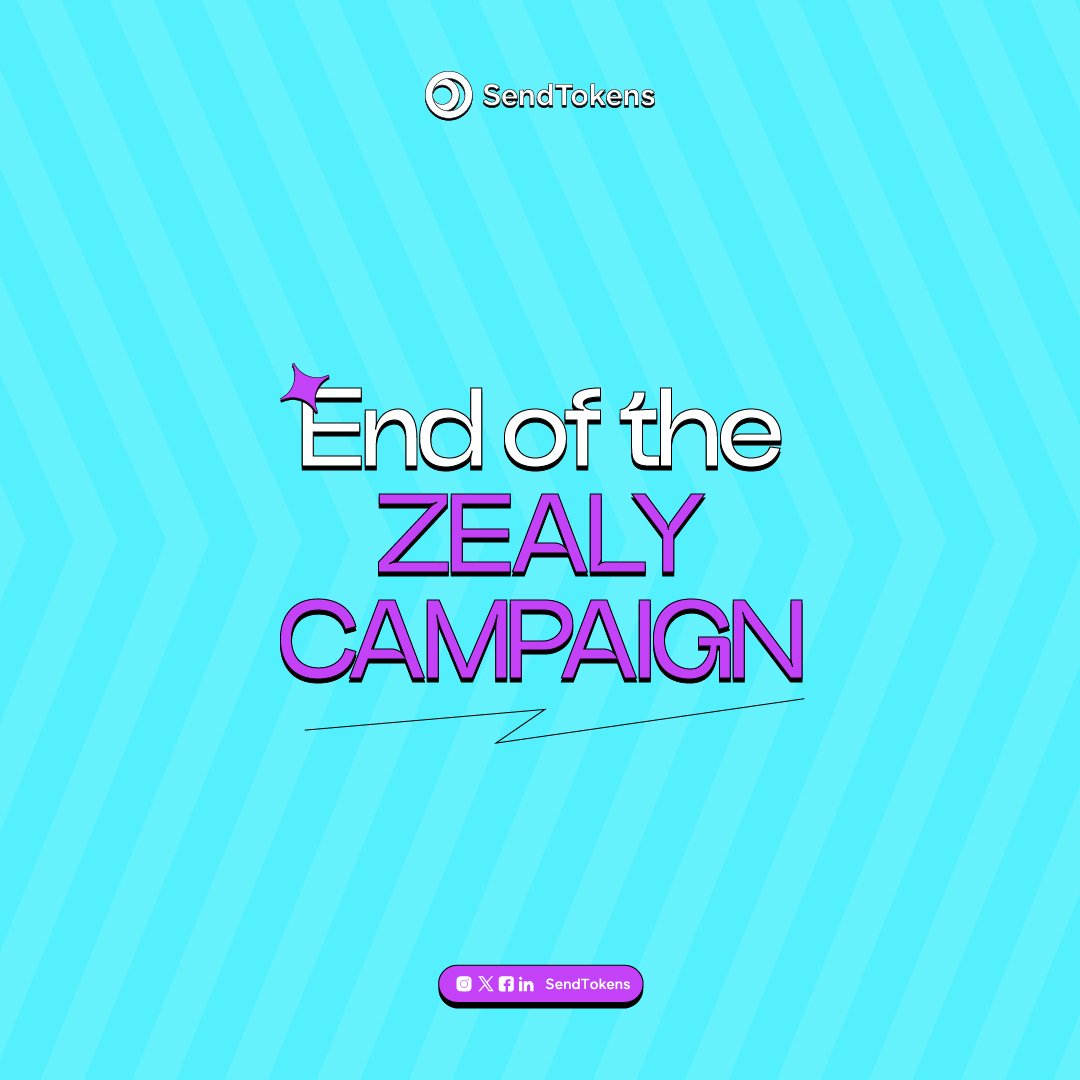 sendtokens's tweet image. We are delighted to announce the end of our first Zealy Campaign, where the top 20 participants at the end of the sprint will be rewarded with OG roles.

We will be moving on to distributing the OG roles to the top 20 participants.