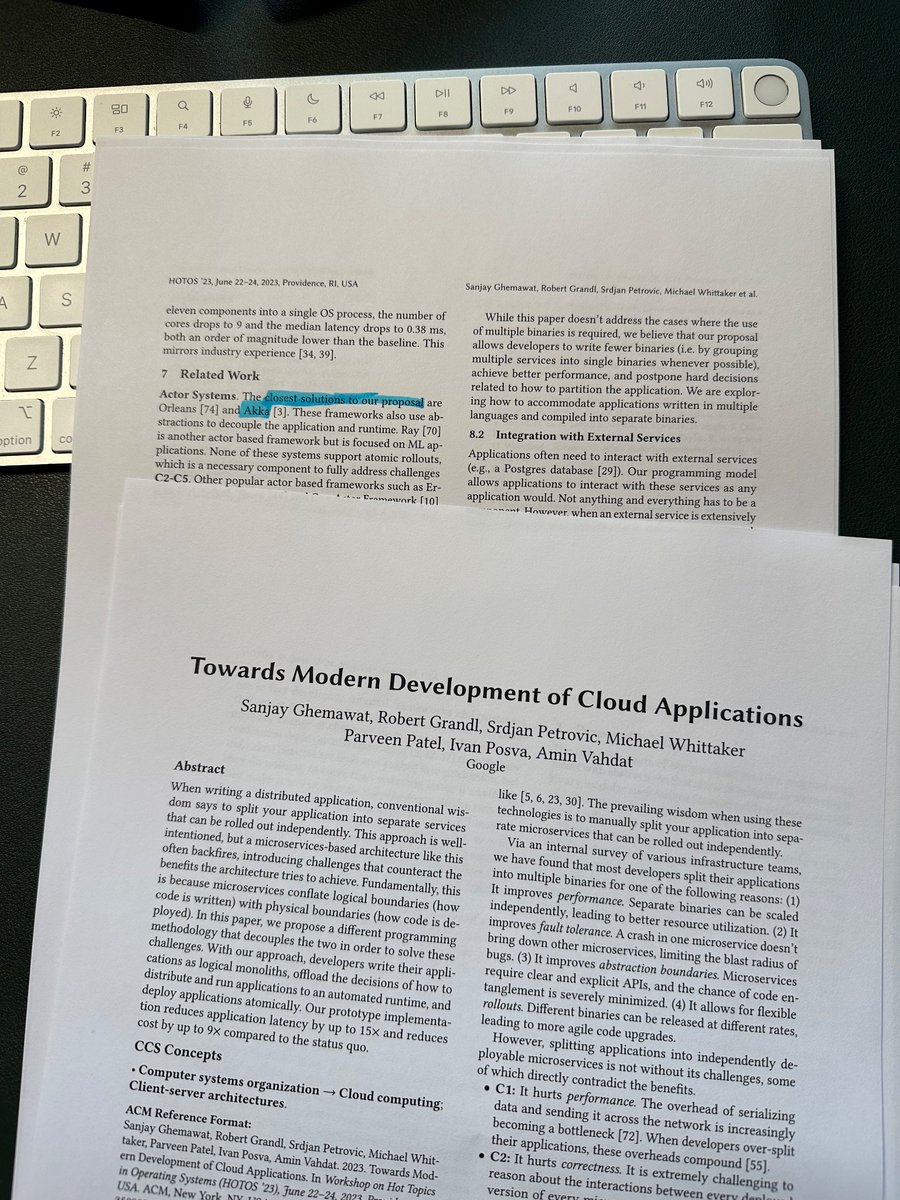 natewave's tweet image. Enjoyed reading this new paper[1] from Sanjay Ghemawat et al. proposing a different programming methodology than that of microservices.

Honorable mentions to @akkateam 

[1] link to paper : sigops.org/s/conferences/…