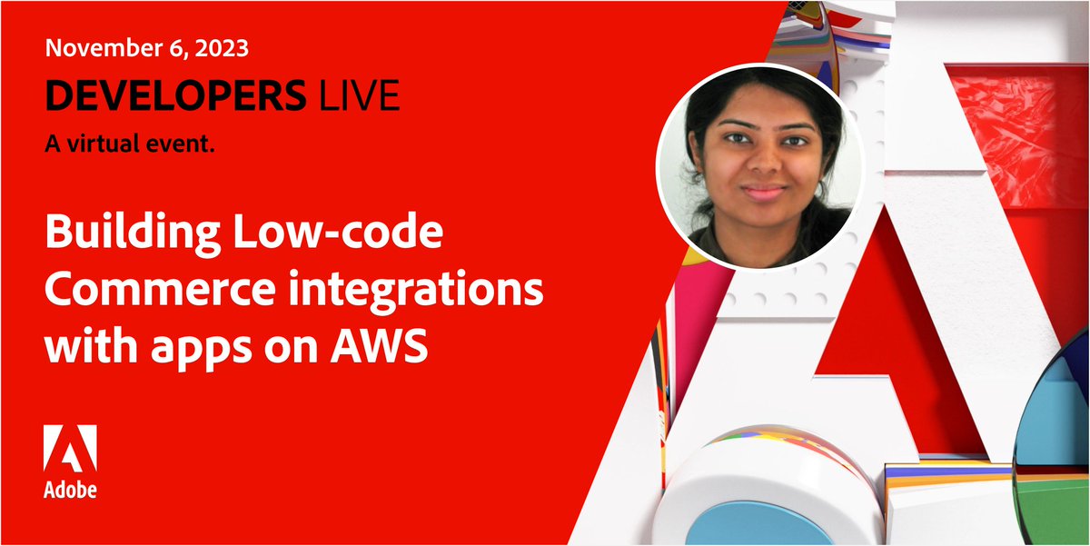 adobedevs's tweet photo. TOMORROW: Unveil the power of low-code event-driven Adobe Commerce integrations on AWS. Join Adobe's Kanika Gera for insights on Adobe Commerce's extensibility and the magic of Amazon EventBridge integration. Don't miss out: https://t.co/dcRsZloyH5
#AdobeDevelopers https://t.co/PVxNmWBnqP