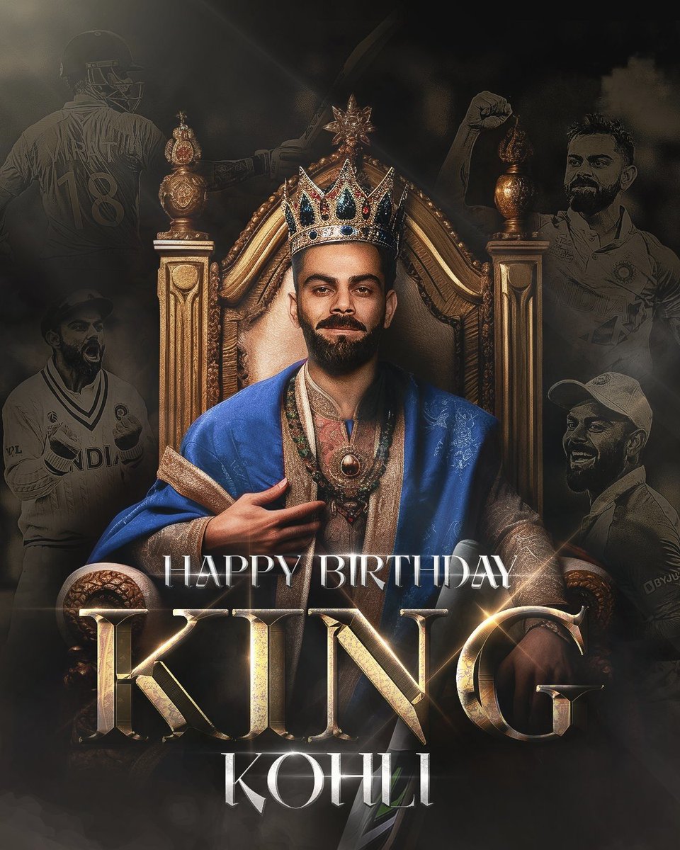 GraphicDesigneT's tweet image. Happy birthday King @imVkohli ❤👑
.
.
.
#HappyBirthdayViratKohli