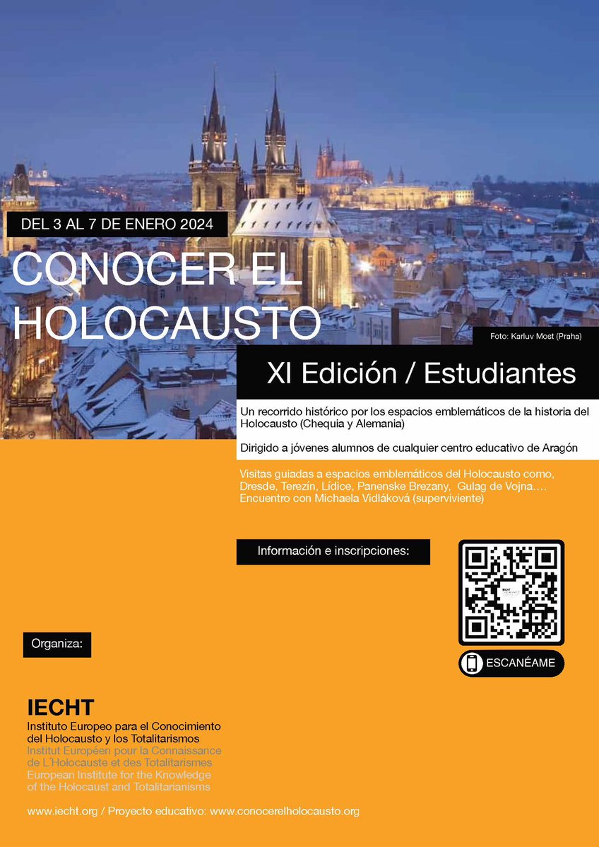 IECHT (@iechto) on Twitter photo XI edición del proyecto educativo <a href="/ConocerH/">conocer_el_holocausto</a>.
🗓 Del 3 al 7 de enero de 2024
📍Chequia y Alemania. 🔒Plazas limitadas. 📝 Programa e inscripciones, hasta el 13 de noviembre en el enlace: iecht.org/eventos-para-e… XI edición del proyecto educativo <a href="/ConocerH/">conocer_el_holocausto</a>.
🗓 Del 3 al 7 de enero de 2024
📍Chequia y Alemania. 🔒Plazas limitadas. 📝 Programa e inscripciones, hasta el 13 de noviembre en el enlace: iecht.org/eventos-para-e…