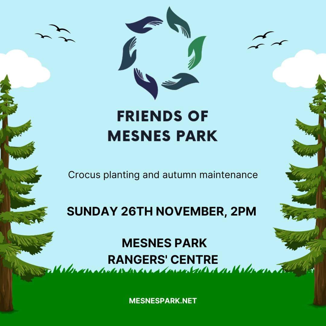 Crocus planting and autumn maintenance! Join to help plant a large batch of crocus corms in the park, as well as some seasonal maintenance. Meet at 2pm, Sun 26th Nov, at the Rangers' Centre! All welcome 😊 #community #lovenlw