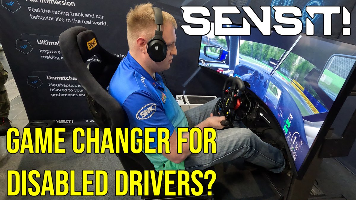 Check out this new technology from @Sensit which was being exhibited at the @ADACSimRacingExpo!

Find out more here and don't forget to **SUBSCRIBE** youtube.com/watch?v=dr2M5F…
Big thanks to Julia and Bob for their help with this video too.
#simracing #disability #gt3 #assettocorsa