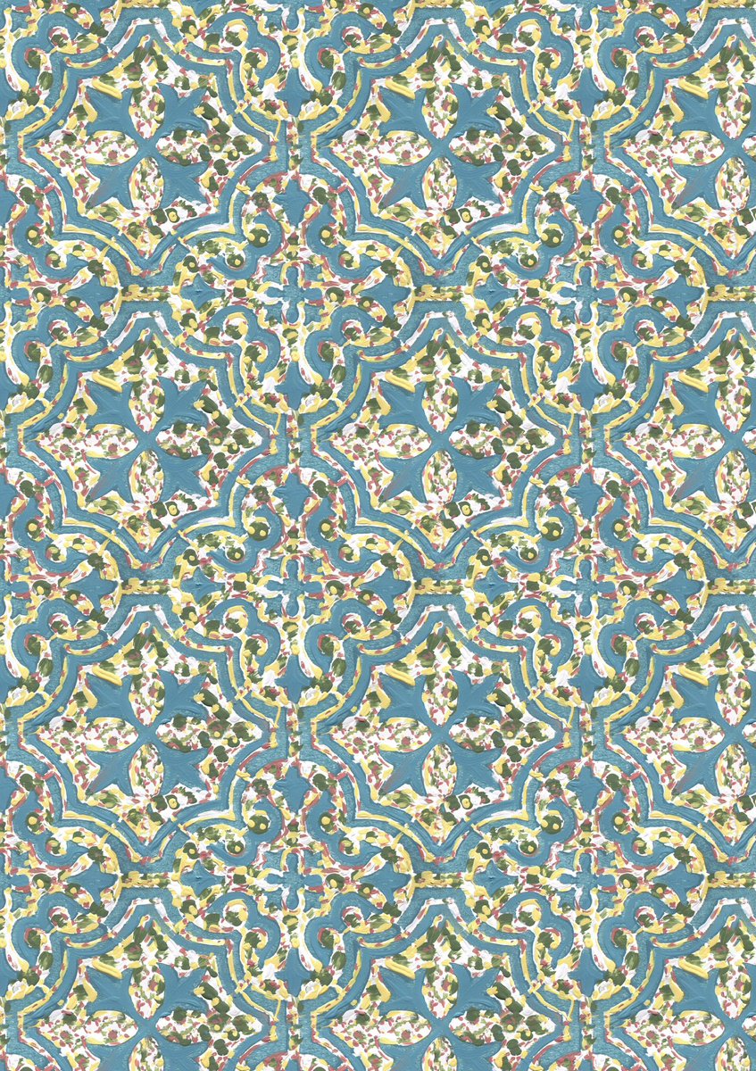 LornaBatesArt's tweet photo. Pattern put together in photoshop. #paintedmotif #surfacepatterndesign #pattern #paintedpattern https://t.co/FfL1ioy66O