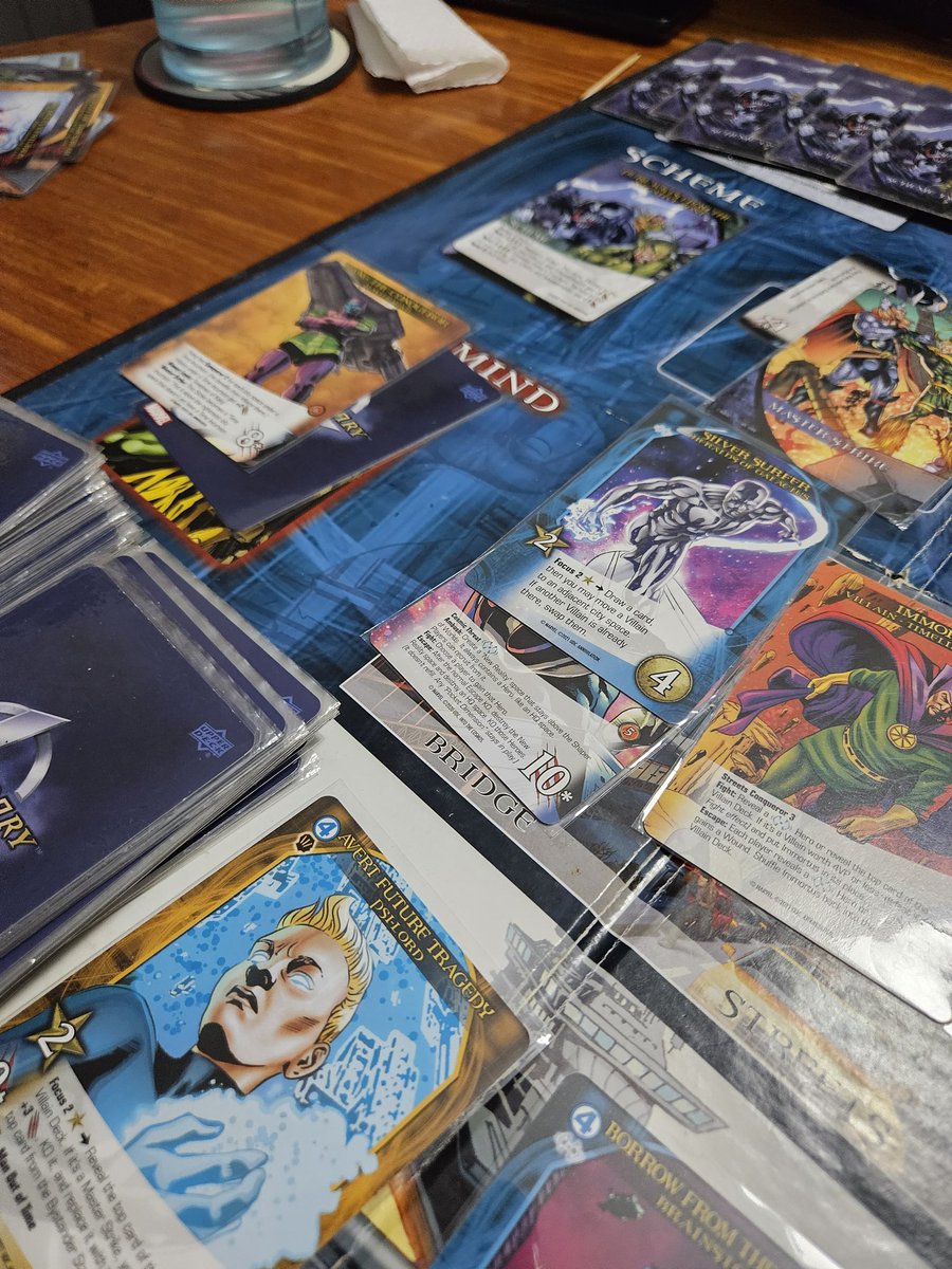 rgsunico's tweet photo. We made two attempts to defeat Kang the Conqueror with the combined forces of the entire Fantastic Four and were unable to stop his conquest. #LegendaryMarvel #TAGsessions #TabletopGames #BoardGames #CardGames https://t.co/LV2BJjjmQs