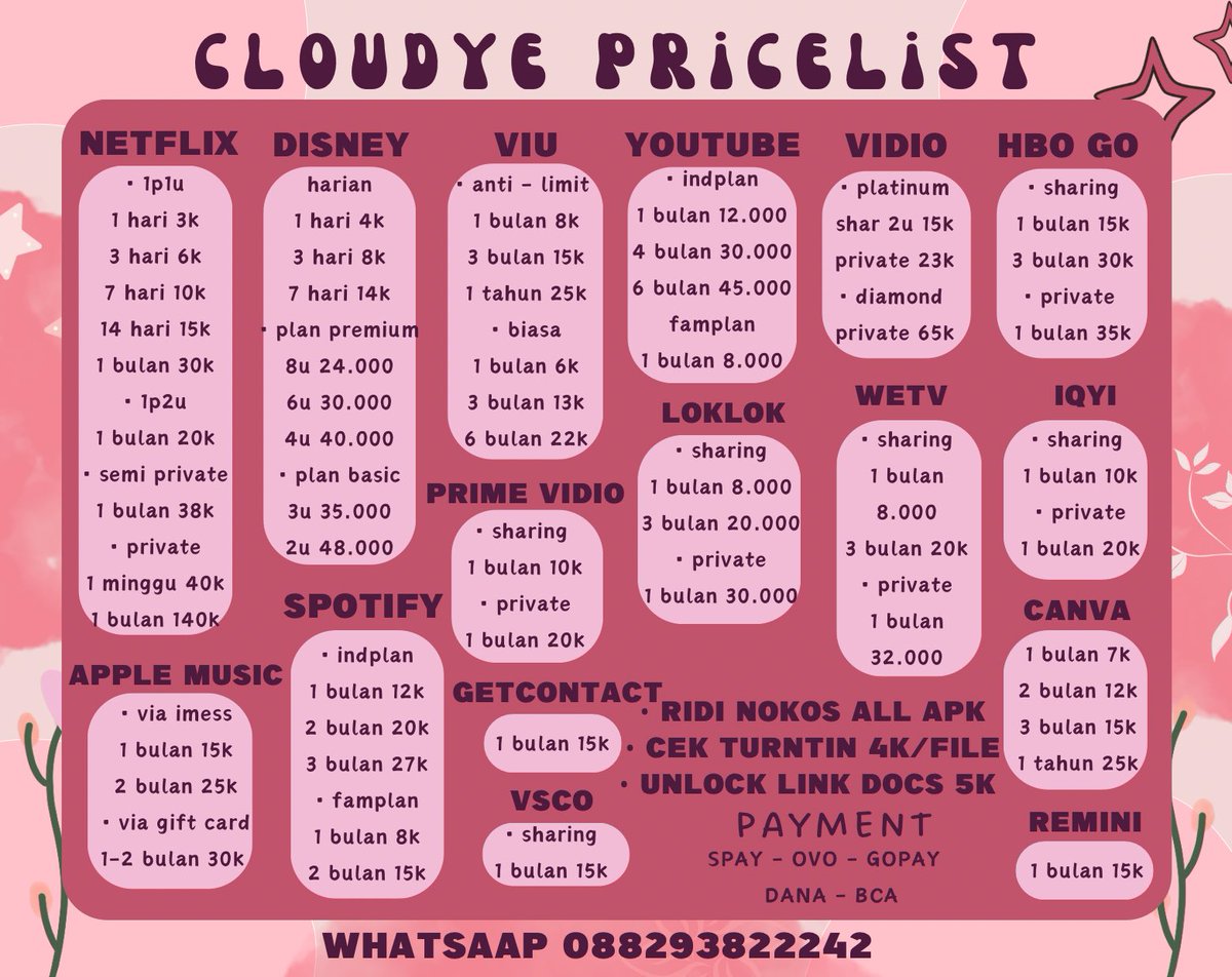 cloudyepp's tweet image. hallo!! aku jual aplikasi premium
yang pasti trusted dan bergaransi
payment : qris &amp;amp; e wallet
#zonajajan #zonaba #zonaBU #zonauang️