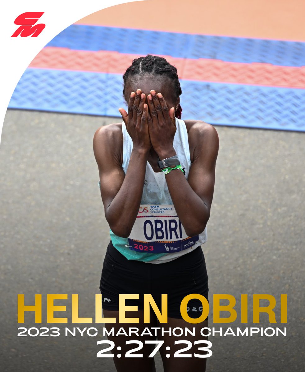 BOSTON ✅ NEW YORK ✅ QUEEN 👑 @hellen_obiri 🇰🇪 wins the 2023 @nycmarathon in 2:27:23 with a mad finishing sprint over Letesenbet Gidey 🇪🇹 and 2022 champ Sharon Lokedi. 🇰🇪 What a year for the Colorado-based OAC runner.