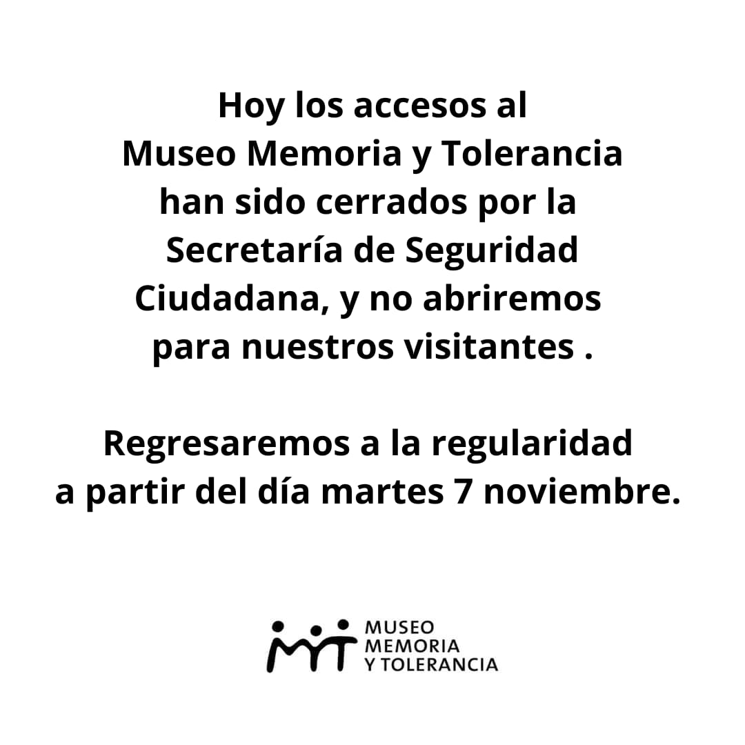 Memoria y Tolerancia (@MuseoMyT) on Twitter photo 2023-11-05 16:23:05