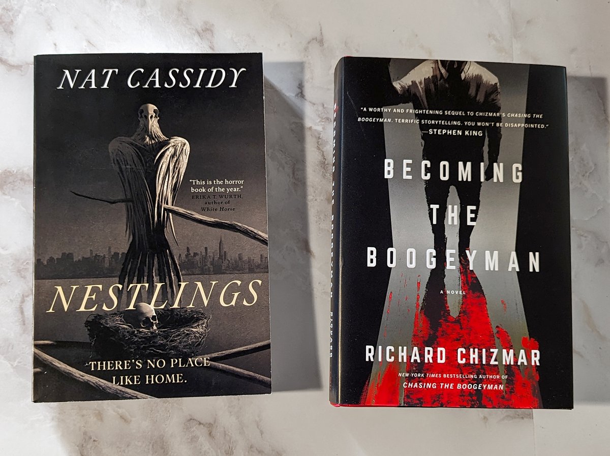 Sat down yesterday to read just a couple chapters of @natcassidy's Nestlings... then didn't get up until I was finished five hours later. Wow this book is intriguing and scary, and combines a few of my fav influences. Loved it! Next up: @RichardChizmar's Becoming the Boogeyman.
