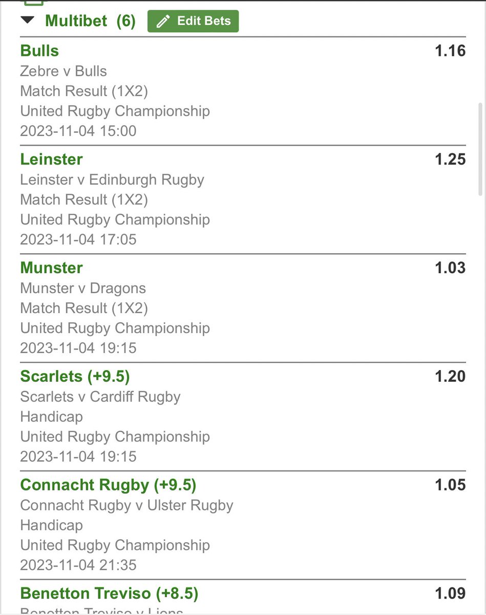 URC Rugby Bet 
Succes