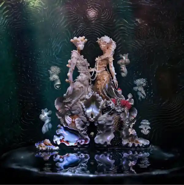 Cover art for Björk & Rosalía’s new collaboration, “Oral.” Out November 9th.