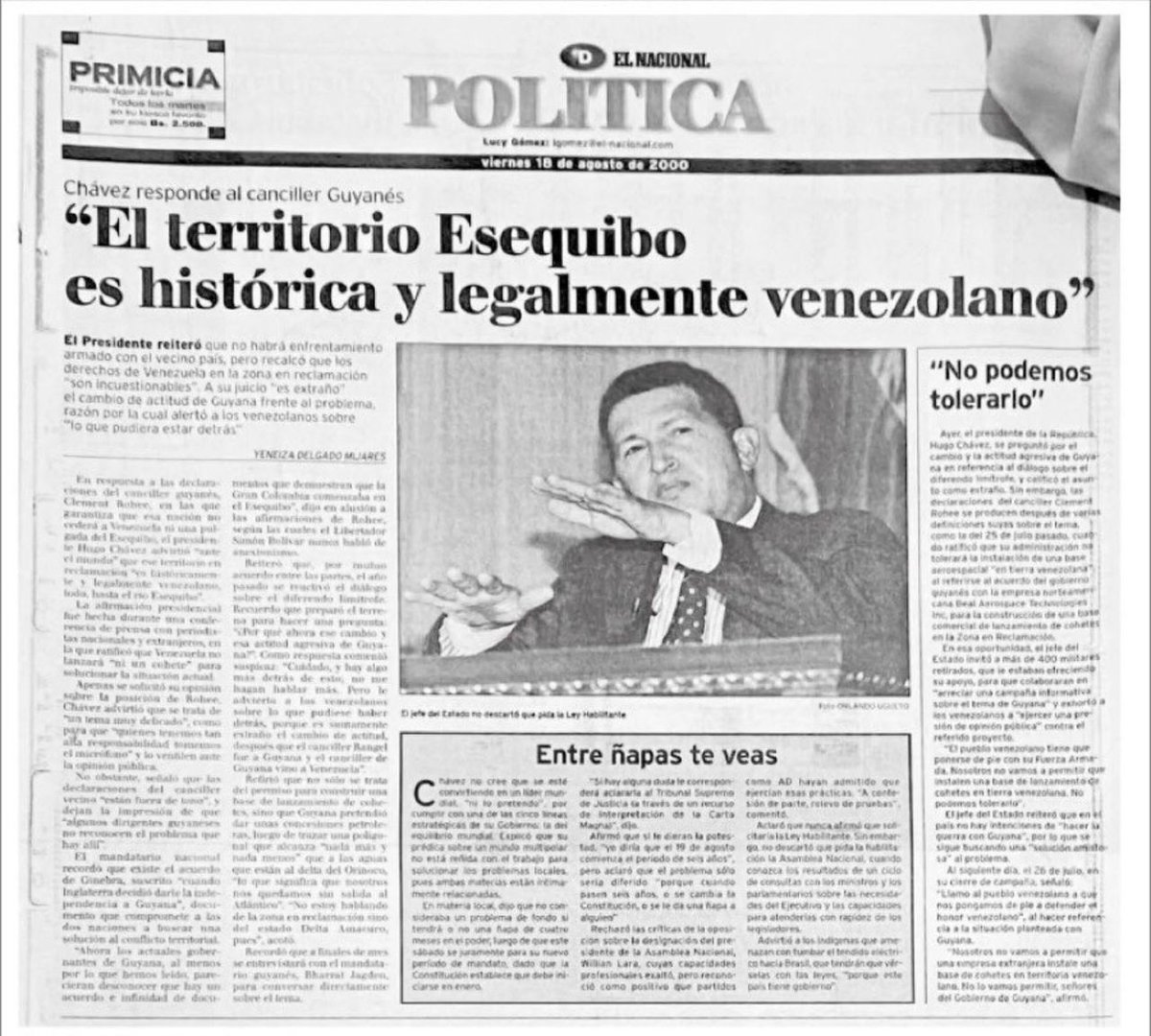 #Vota5VecesSí🇻🇪| El Comandante Eterno Hugo Chávez lo resaltó: ¡Los derechos de Venezuela sobre El Esequibo son incuestionables! 

Defendamos lo NUESTRO💪

#VivaLaNavidad
