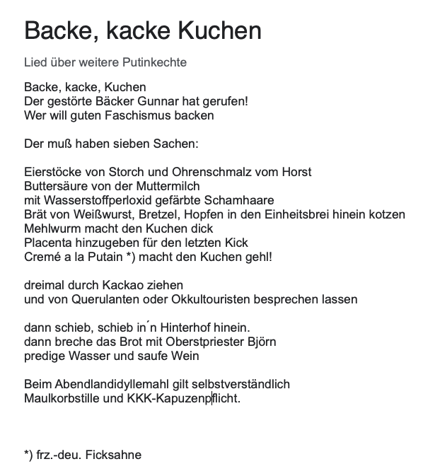 2 Lieder über #Putinknechte
#Lotzloeffel #SchickiNiki #AfD #AfDmachtDumm #NoAfD