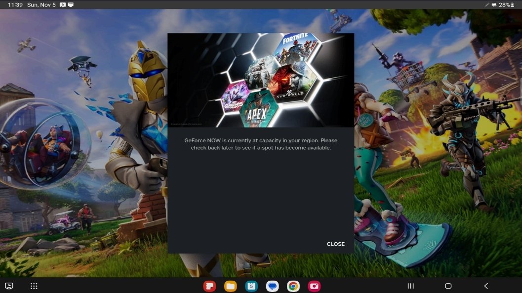 DuckyTheGamer on X: Nvidia GeForce Now cloud gaming currently is at max  capacity for free users.. Even if someone wanted to they couldn't play  Fortnite on iOS cause they can't get into