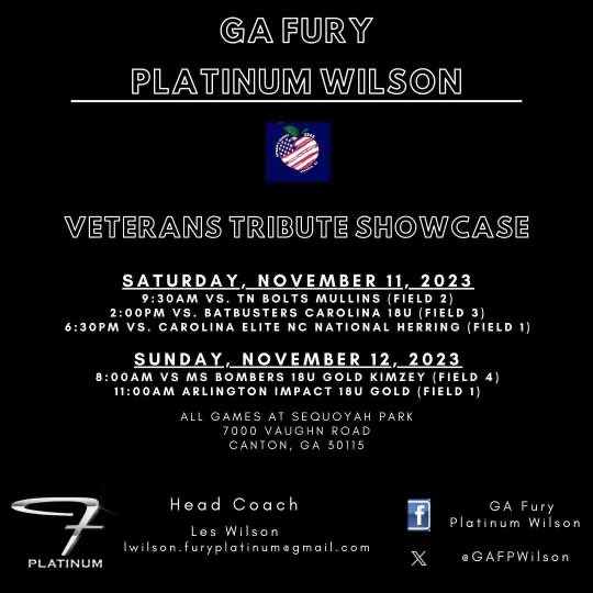 Rylie Smith (@ryliesmith2024) on Twitter photo Here’s our schedule for the Veterans Showcase! Can’t wait to take the field with my new team!! <a href="/GAFPwilson/">GA Fury Platinum Wilson</a> Here’s our schedule for the Veterans Showcase! Can’t wait to take the field with my new team!! <a href="/GAFPwilson/">GA Fury Platinum Wilson</a>