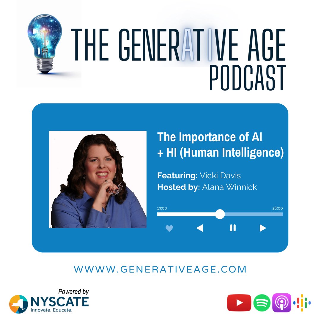Check out the new episode of @generative_age featuring @coolcatteacher Vicki Davis!! generativeage.com