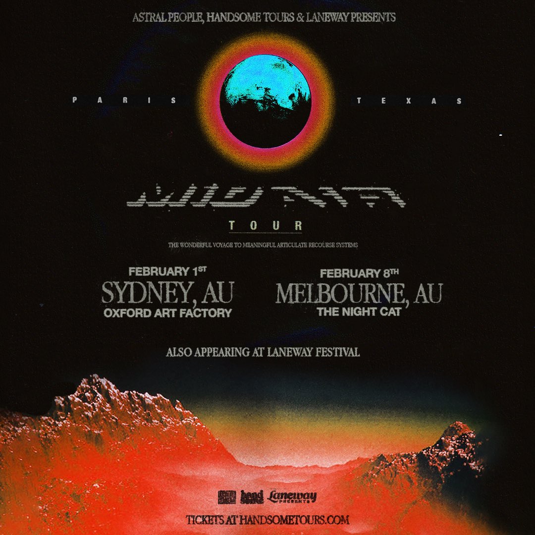 MID AIR TOUR HEADLINE SHOWS IN AUSTRALIA 🦘🌏🦘 Pre-sale: Wed Nov 8 at 9am AEDT On-sale: Thu Nov 9 at 9am AEDT paristexas.net